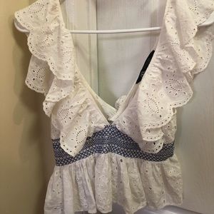 White Zara Peplum top